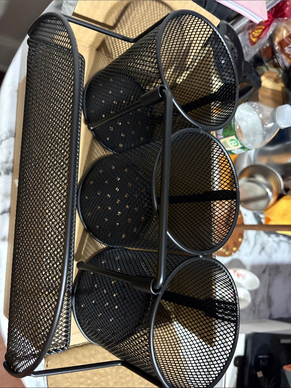 Black Mesh Metal Desk Organizer – New
